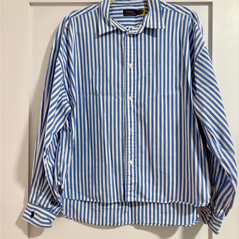 Polo by Ralph Lauren Blue and White Striped Blouse